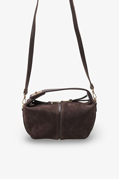 İNNABUTİKK Delila Γυναικεία Καθημερινή Τσάντα Καφέ Σουέντ