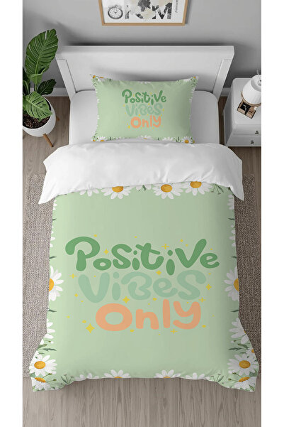 GREENDECOR Daisy Flower Positive Vibes Patterned Digital Printed Special Desi...