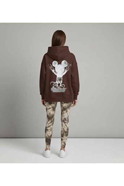 The Γυναικείο φούτερ με κουκούλα με τύπωμα oversized με φαρδιά εφαρμογή - Modal Winter με κουκούλα