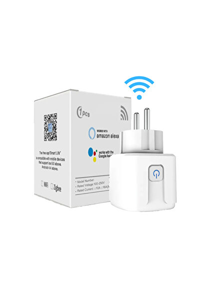 ambrasmart Wireless Smart Socket with Energy Consumption Monitoring, Remote Control, Android, iOS, Alexa, White