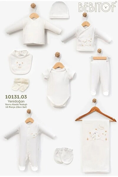 Bebitof 100% Cotton 10 Lu Hospital Release Rabbit Patterned in Cloud 10131 Ecru