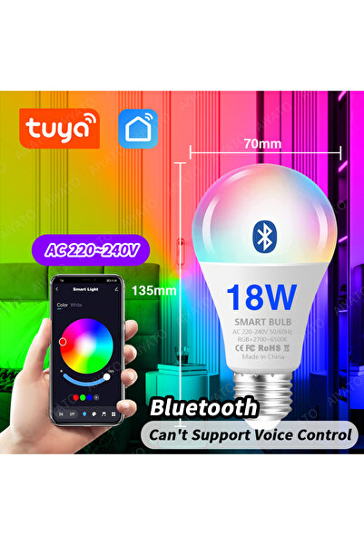 Choice Yes 220V BLE 18W Tuya WIFI Bluetooth LED Bulb Smart Life APP Control D...