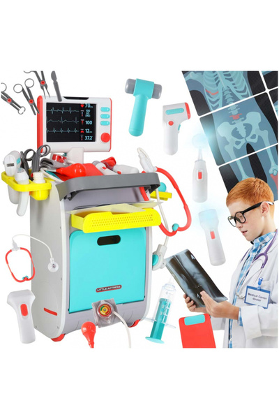 Ikonka Statie medicala ekg mobila pentru copii cu sunete si lumini, Ikonka, d...