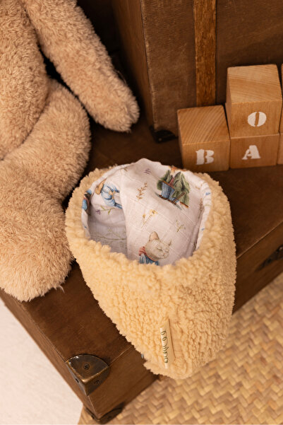 MİLNA BABY&KİDS Double Layer Winter Plush Children's Neck Collar 100% Cotton Inside Muslin 4 Colors