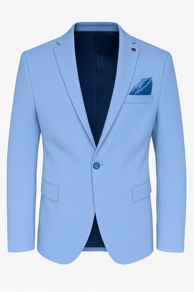 Plus Scorpion Light Blue Men's Italian Cut Single Button Blazer Jacket – for Casual and Stylish Outfits