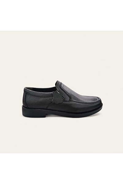 iskarpino Genuine Leather Black Laceless Men's Casual Daily Shoes