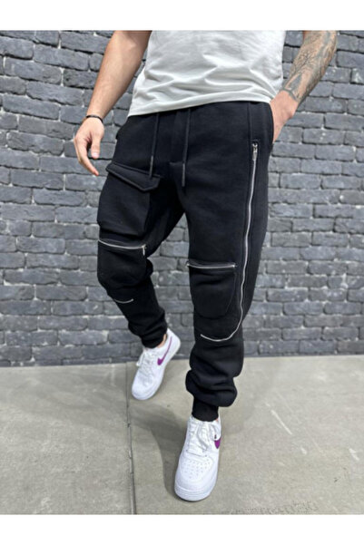 2Y PREMIUM PANTALONI CU TUR TRACK ZIPPERS BLACK BGAS1084(009)