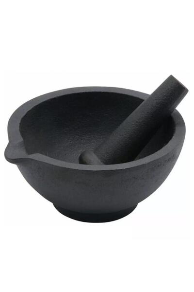 Kinghoff Mojar din fonta pentru condimente, cu pistil, 13x6.5 cm negru,
