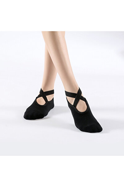 Choice جوارب يوجا سوداء بضمادات من النوع 1 للنساء من القطن للرقص والباليه وال...