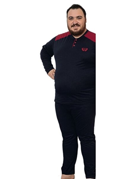 bipamuk Vittorio Daneli Winter Combed Interlock Fabric Plus Size Men's Pajama Set 3Xl–6Xl