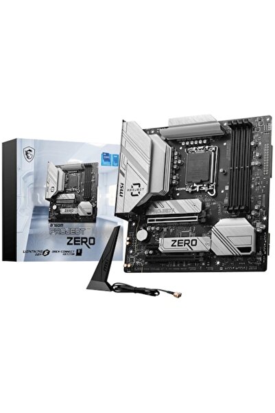 MSI Placă de bază B760M PROJECT ZERO, LGA1700, DDR5, Wi-Fi, BT, Micro ATX