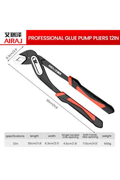 Choice1 12inch 2244 AIRAJ 8/10/12 Inch Water Pump Pliers Quick-release Plumbi...