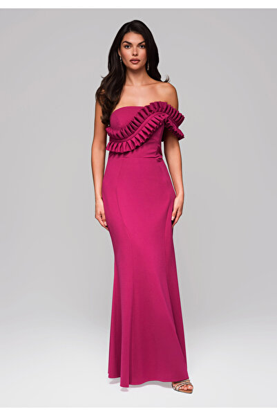 OMBRE Βραδινό φόρεμα LA-OM-DLR219 - σκούρο φούξια
