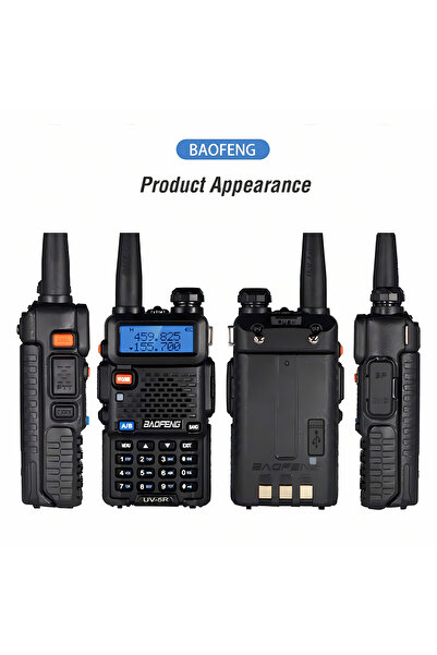 BAOFENG جهاز اتصال لاسلكي UV-5R ثنائي الاتجاه، جهاز إرسال واستقبال محمول، جهاز اتصال لاسلكي طويل المدى قابل لإعادة الشحن