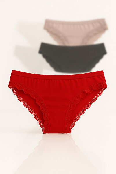 MODA 4 Lü Dantelli Bikini Kilot