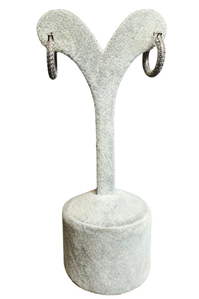 Uretti - Irem 3914 Zircon Stone Minimal Stylish Steel Hoop Earrings