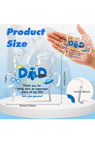 Choice 1pc,Dad Gifts for Dad Acrylic Puzzle Plaque with Sayings, Gifts for Dad from Daughter Son, Dad Th...