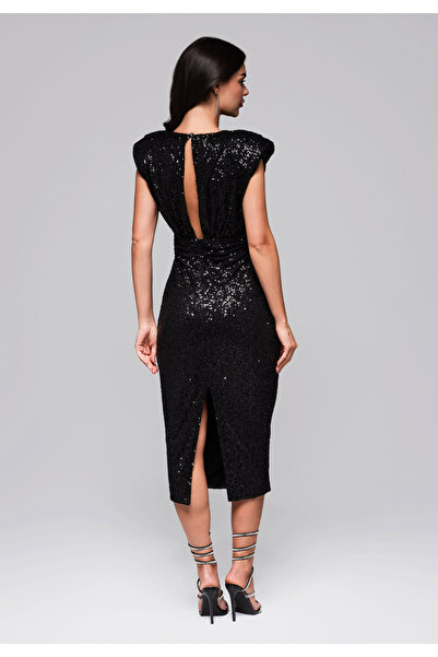 OMBRE Βραδινό φόρεμα LA-OM-DLR215- μαύρο