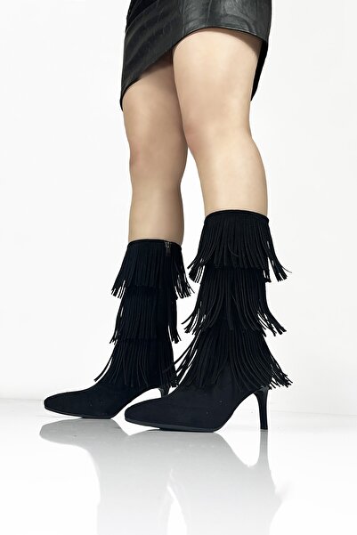 Diego Carlotti Γυναικείες μπότες με φούντες από καστόρι DC9918