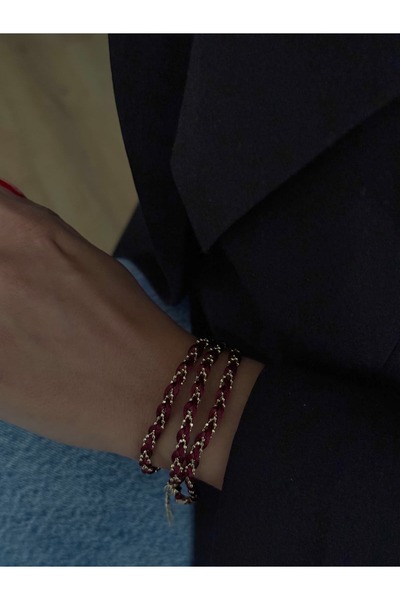 DivaViva Multi Style Dorika Zincirli İp Detaylı Kadın Bileklik (KOD-378)