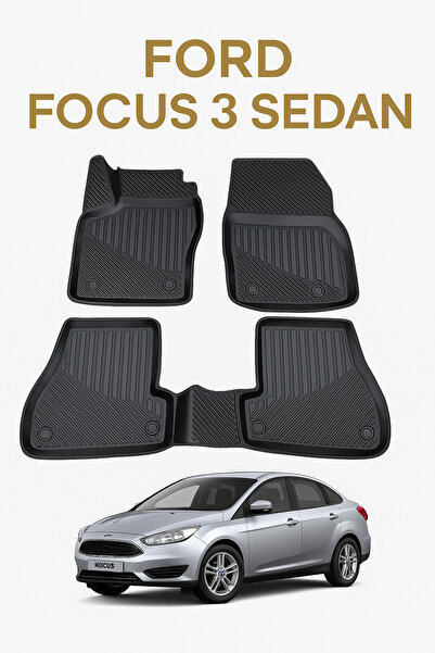Black Gold Ford Focus 3 Sedan 2010-2015 Uyumlu 3D Oto Paspas Premium