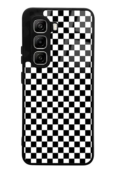Spoyi Infinix Hot 50 Pro Checkered Design Glossy Phone Case Compatible