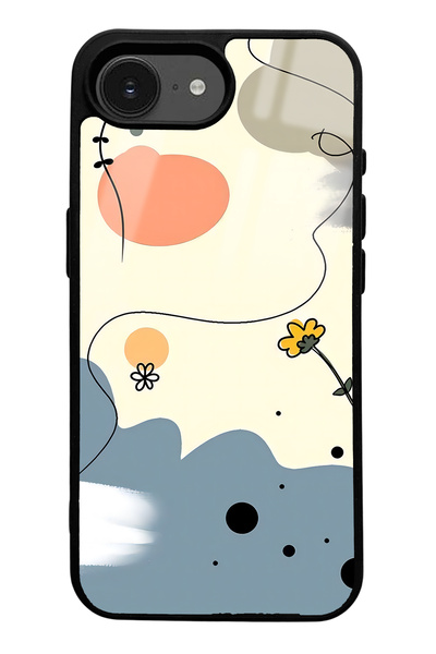 Spoyi iPhone 16E Compatible Nude Daisy Design Glossy Phone Case