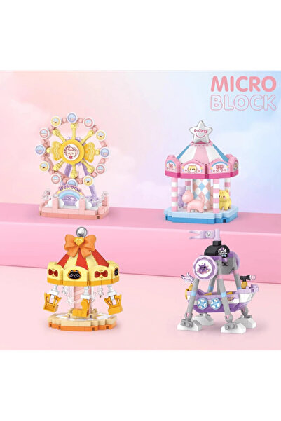 ATABY Set of 4 - Loz Moving Amusement Park Series Micro Blocks - Total 680 Pieces 10+ Years Old (Carousel, D