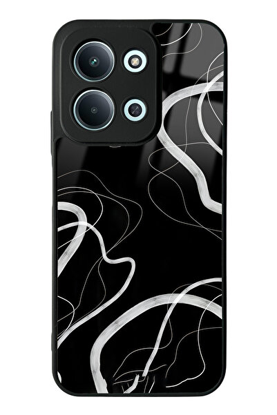 Spoyi Xiaomi Redmi 15C 4g Black Wave Design Glossy Phone Case Compatible