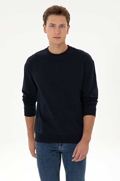 U.S. Polo Assn. Erkek Comfort Fit Bisiklet Yaka Lacivert İnce Sweatshirt 5031...