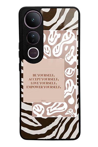 Spoyi حافظة هاتف لامعة بتصميم زيبرا إيموجي متوافقة مع هاتف Vivo V50 Lite