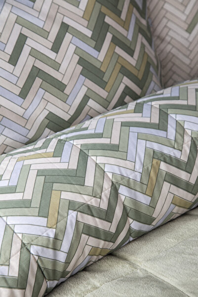 BED LİNE Wellsoft Quilted Bedspread Set Single Size Hardy Green