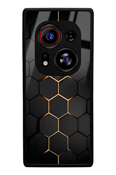 Spoyi Tecno Phantom X2 Pro Compatible Yellow Carbon Design Glossy Phone Case