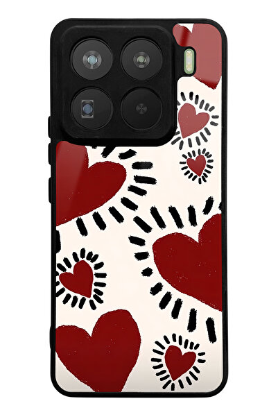Spoyi Xiaomi Mi 15 Pro Compatible Brush Heart Design Glossy Phone Case