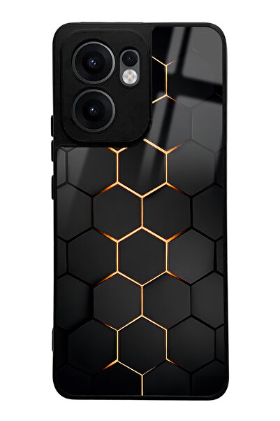 Spoyi Oppo Reno 13F Yellow Carbon Design Glossy Phone Case Compatible