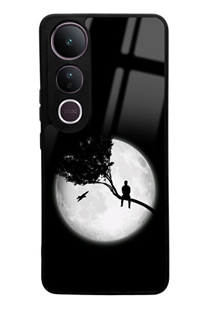 Spoyi Vivo V50 Lite Compatible Glossy Phone Case with Moon View Design
