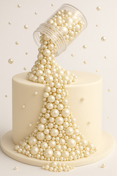 MELT PASTRY&KITCHEN Şeker&Sugar Boncuk Şeker İnci Pasta Süsleme Şekeri 100 gr.