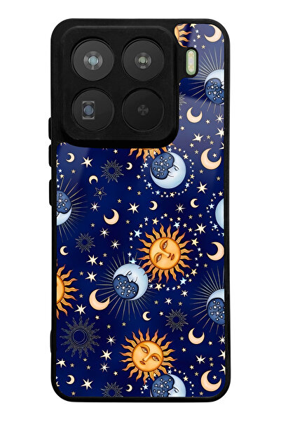 Spoyi Xiaomi Mi 15 Pro Compatible Glossy Phone Case with Moon and Sun Pajama Design
