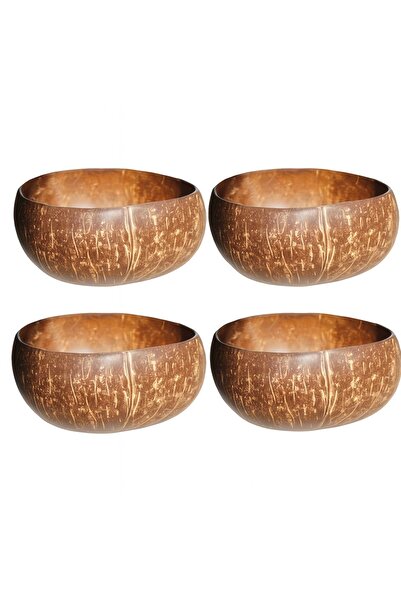 LIFESTYLER Pack of 4 Jumbo Coconut Bowls (14-16 cm)