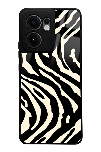 Spoyi Oppo Reno 13F uyumlu  Zebra Tasarımlı Glossy Telefon Kılıfı