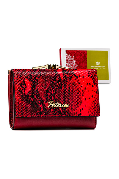 Other Women's leather wallet with snake print - Peterson