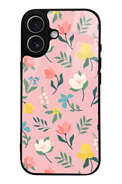 Spoyi iPhone 17 Pinky Flowers Designed Glossy Phone Compatible Case