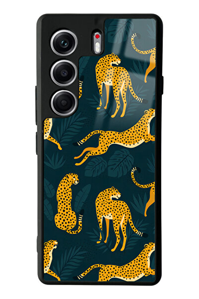 Spoyi Tecno Camon 40 Pro Compatible Leaf Leopard Design Glossy Phone Case
