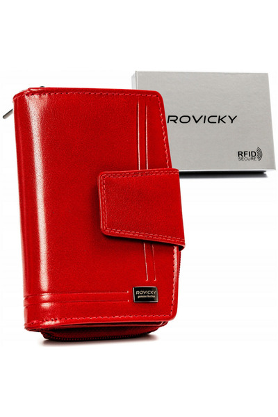 Other Women's wallet made of genuine leather with a zipper and snap closure - Rovicky