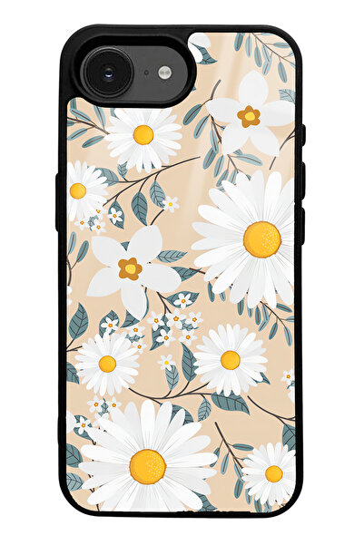 Spoyi Compatible with iPhone 16E Large Daisy Design Glossy Phone Case