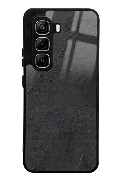 Spoyi Infinix Hot 50 Pro Compatible Black Marble Design Glossy Phone Case