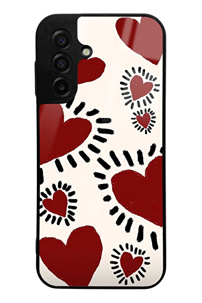 Spoyi A17 Brush Heart Design Glossy Phone Case Compatible