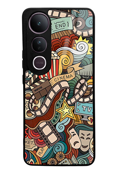 Spoyi Vivo V50 Lite Compatible Retro Cinema Design Glossy Phone Case