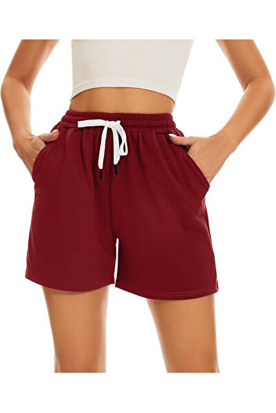 OEM HAPYWER women's shorts, size XL, cotton, high waist, red
