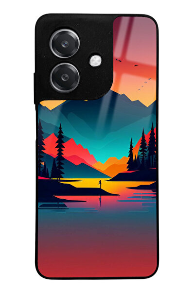 Spoyi Oppo A3 Compatible Glossy Phone Case with Sunset Design